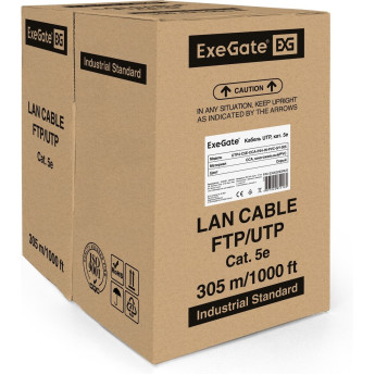Кабель EXEGATE UTP4-C5E-CCA-P24-IN-PVC-GY-305 UTP